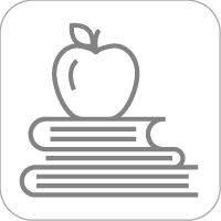 gray apple on books